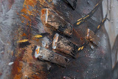 Модерна картина на платно с мотив КОН 75x75 cm, кон в кафяво нюанси, рустикална атмосфера, природа и сила | Рисувана картина за стена КОН 75x75 cm – продукт, изглед 4