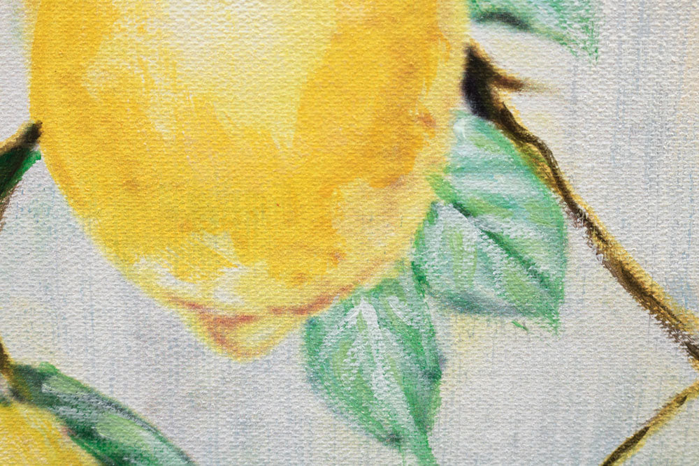 Поп арт картина на платно с мотив CITRÓNY, природа в зелено-жълто нюанси, весела атмосфера, природа, подходяща за кухня | Рисувана картина за стена CITRÓNY – продукт, изглед 2