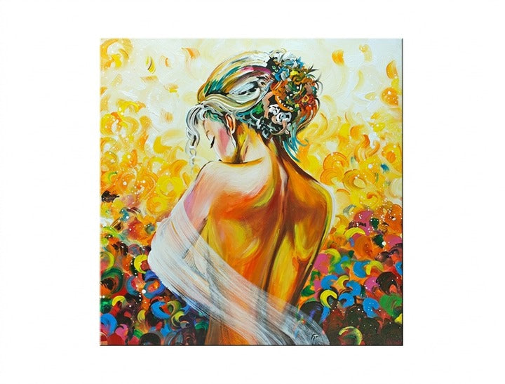 Ръчно рисувана картина DeLUXE - Жена 1 брой 084D1 70 x 70 cm – náhľad