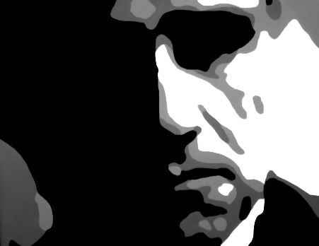 Ръчно рисувана картина на платно с мотив GODFATHER в черно-бяло нюанси, драматична атмосфера, минимализъм | Ръчно рисувана POP Art картина GODFATHER – продукт, изглед 2 [YOBPPGOD2-120X80-24H]