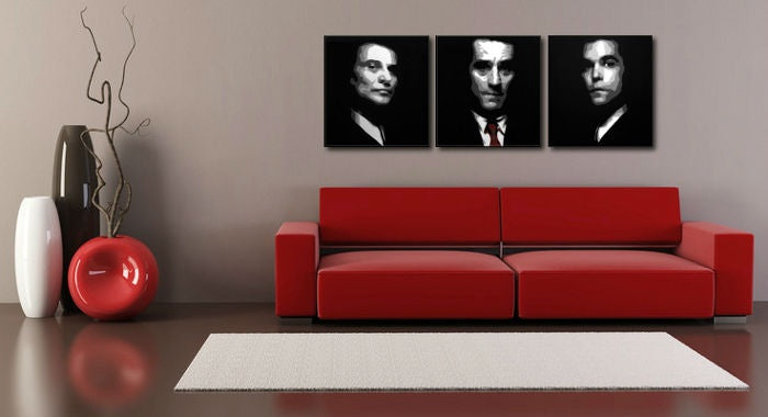 Поп арт картина с мотив Goodfellas в бяло-сиво нюанси | Ръчно рисувана POP Art картина Goodfellas – преглед