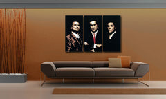 Ръчно рисувана картина на платно с мотив Goodfellas в черно-бяло нюанси, сила и мощ и филмов свят | Ръчно рисувана POP Art картина Goodfellas – основна