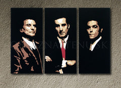 Ръчно рисувана картина на платно с мотив Goodfellas в черно-бяло нюанси, сила и мощ и филмов свят | Ръчно рисувана POP Art картина Goodfellas – продукт