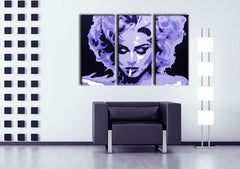 Поп арт картина с мотив MADONNA, пура, природа в виолетово-черно нюанси | Ръчно рисувана POP Art картина MADONNA, слава и иконография – преглед