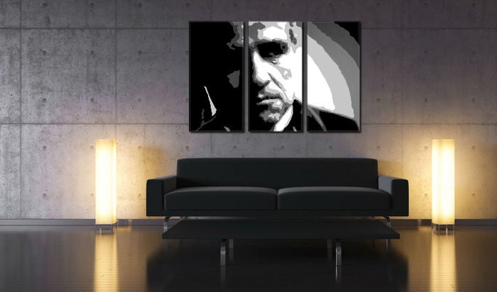 Ръчно рисувана картина с мотив Marlon Brando в черно-бяло нюанси | Ръчно рисувана POP Art картина Marlon Brando, сила и мощ и иконография – преглед