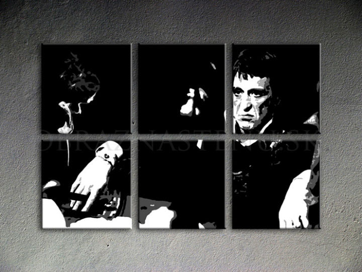 Ръчно рисувана картина POP ART SCARFACE-AL PACINO 150x100 cm - изображение 2
