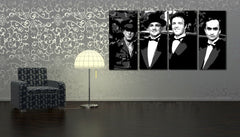 Поп арт картина с мотив Corleone Family в бяло-сиво нюанси | Ръчно рисувана POP Art картина Corleone Family, музикална история и иконография – преглед
