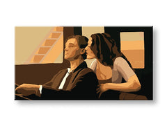 Поп арт картина с мотив TITANIC в бежово-кафяво нюанси | Ръчно рисувана POP Art картина TITANIC, любов и филмов свят – преглед