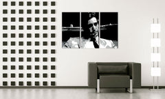 Ръчно рисувана картина на платно с мотив AL PACINO в черно-бяло нюанси, изтънчена атмосфера, градски живот | Ръчно рисувана POP Art картина AL PACINO – основна