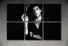 Поп арт картина на платно с мотив SCARFACE-AL PACINO 6 частен XXL Akcia al8, цвете в сиво-черно нюанси, драматична атмосфера, подходяща за хол – основна