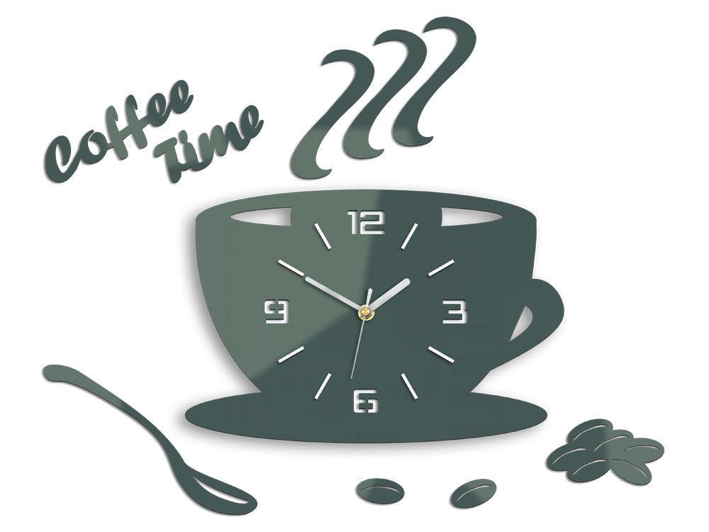 Модерен стенен часовник COFFE TIME 3D GRAY gray - основно изображение