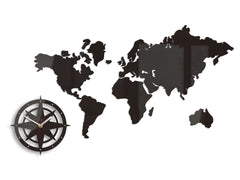 Модерен стенен часовник WORLD MAP WENGE wenge - основно изображение
