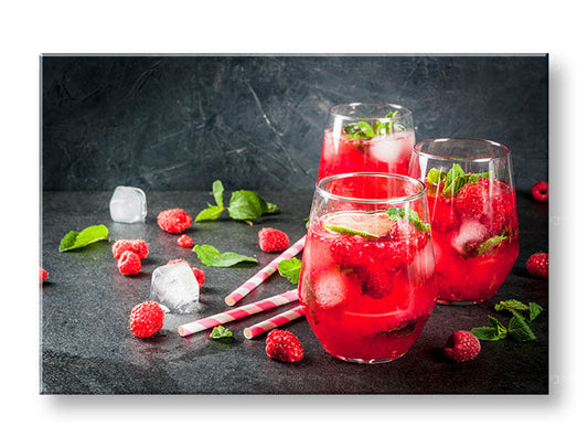 Класическа картина на платно с мотив LETNÝ DRINK в бяло-розово нюанси, подходяща за кухня | Картина за стена LETNÝ DRINK_082-11 – основна
