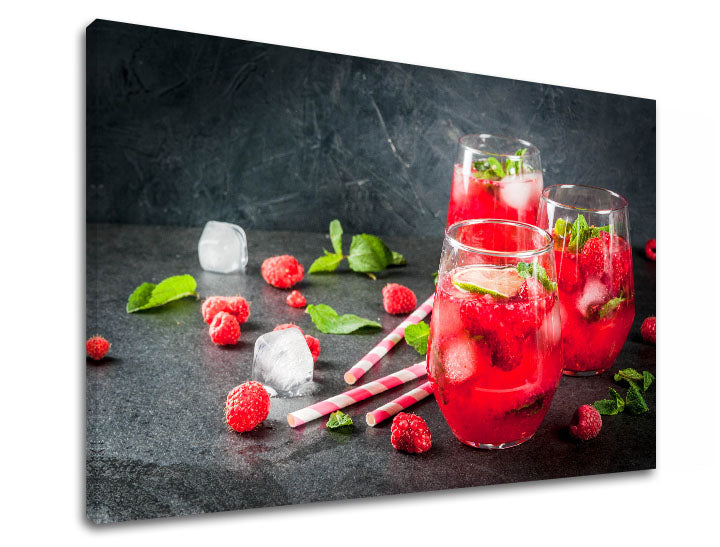 Класическа картина на платно с мотив LETNÝ DRINK в бяло-розово нюанси, подходяща за кухня | Картина за стена LETNÝ DRINK_082-11 – продукт
