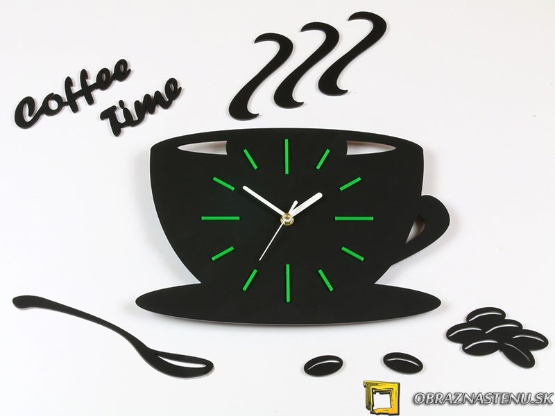 Модерни стенни часовници Green Satin Cup NH039