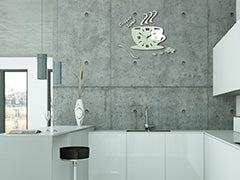 Модерни стенни часовници COFFE TIME 3D WHITE NH045-white